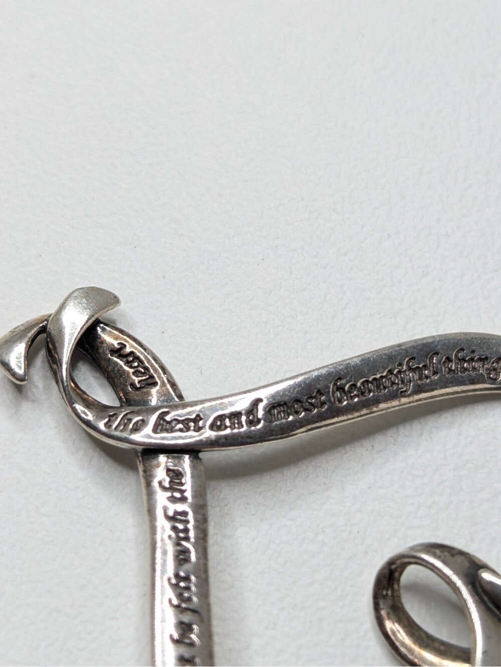 925 Pendant Laurel Elliot Sterling Silver Heart Pendant Helen Keller Quote 4.9g - Picture 8 of 11